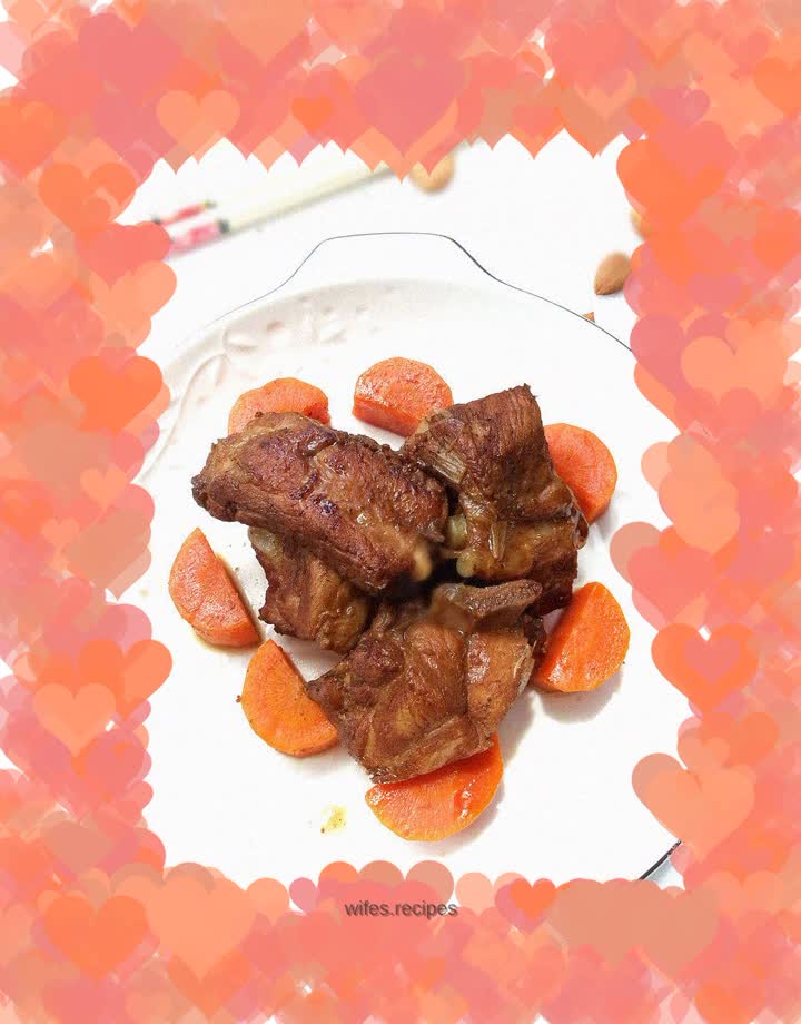 Carrot braised pork ribs
