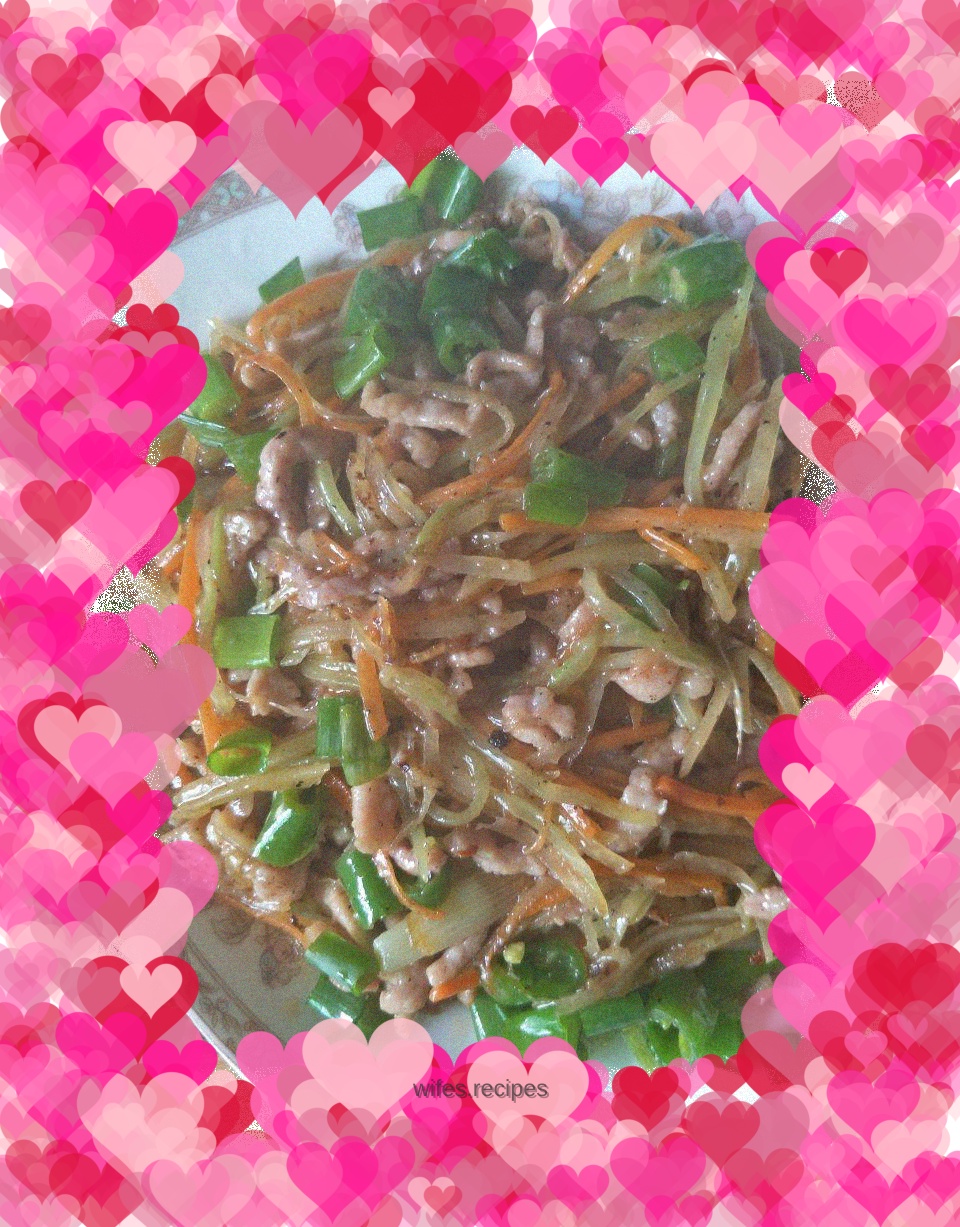 Colorful shredded pork