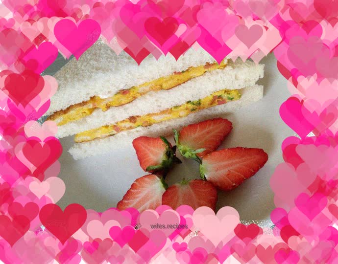 Quick breakfast, bread sandwich