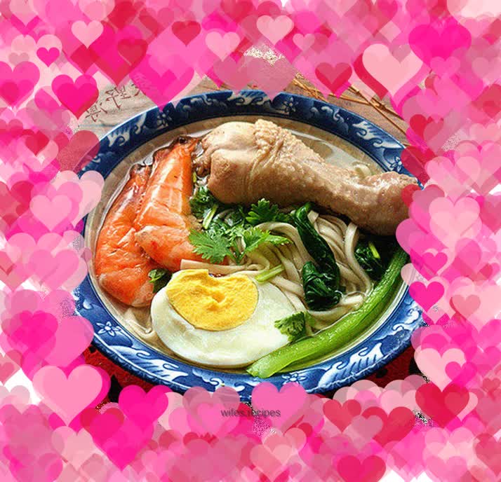 Meat dish--shrimp and chicken leg noodles