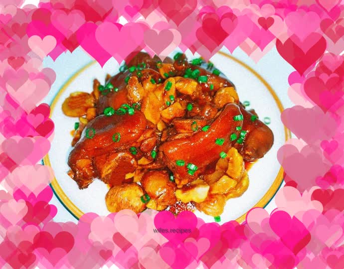 Chestnut roasted pig's trotters