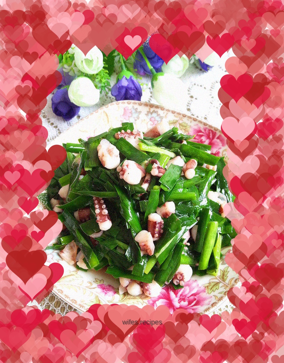 Fried squid with chives