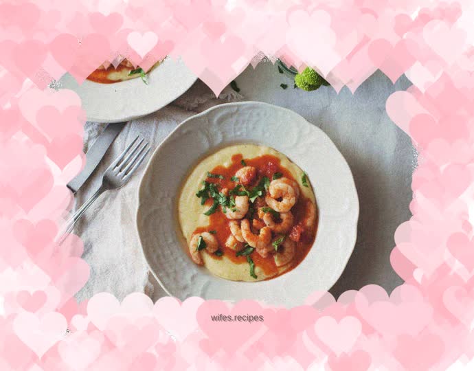 Spicy Shrimp with Creamy Polenta