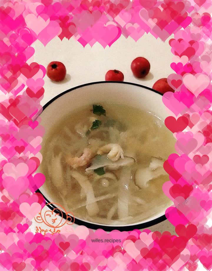 Dried sea rice and shredded radish soup
