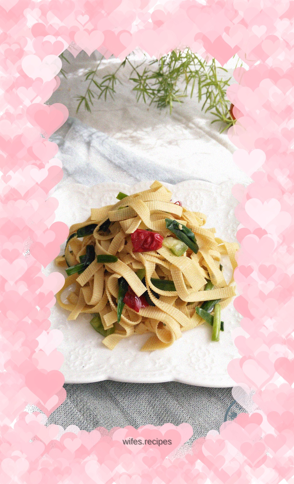 Stir-fried bean curd with leeks