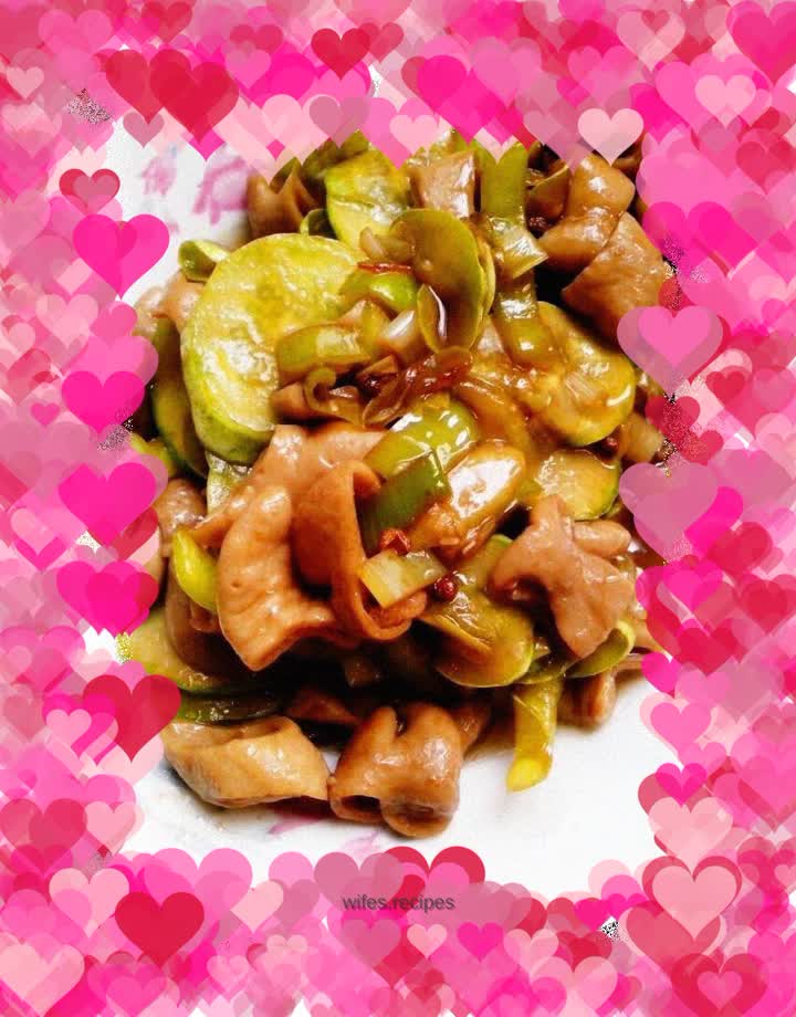 Fried pork intestines with chili pepper