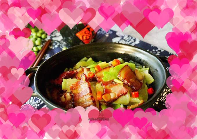 Dry-pot dishes with bacon