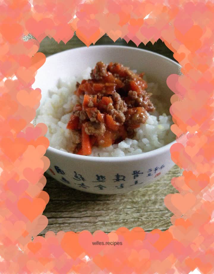 "Tomato and Carrot Beef Sauce" Beef Sauce Bibimbap