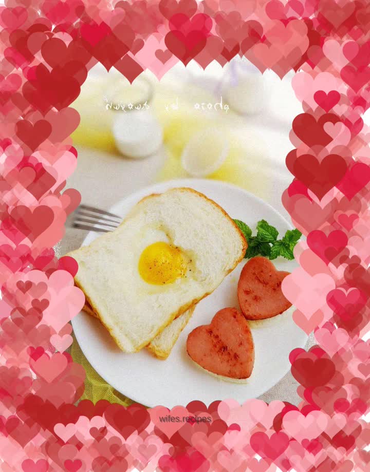 Use food to express love - love toast omelette