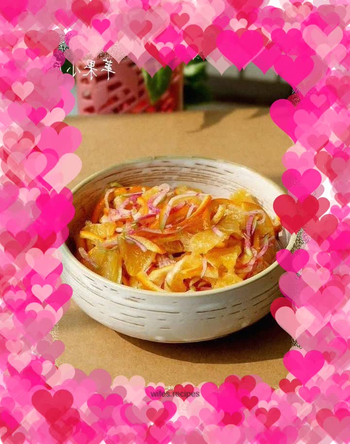Shredded orange peel radish