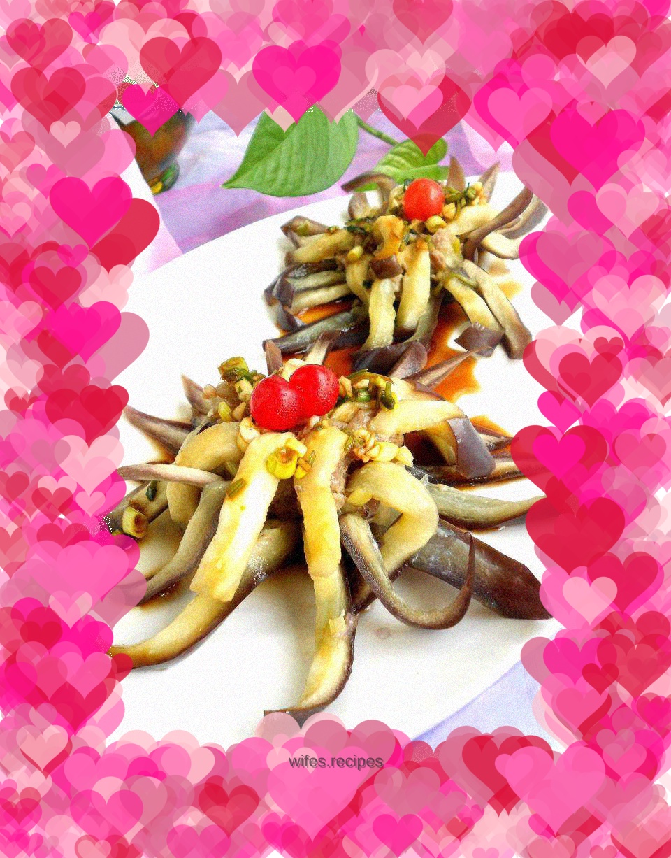 Stuffed chrysanthemum and eggplant with meat