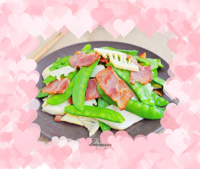 Bacon, Spring Bamboo Shoots and Snow Peas