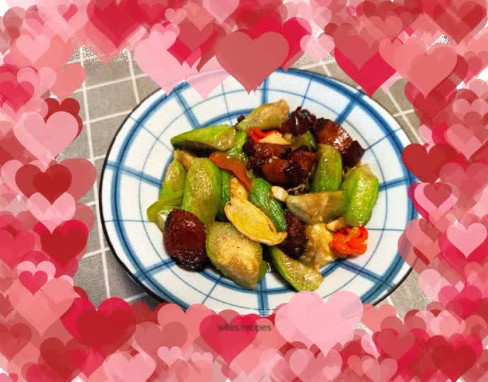 Braised pork and stir-fried loofah