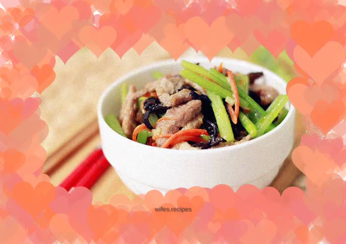 Celery shredded pork