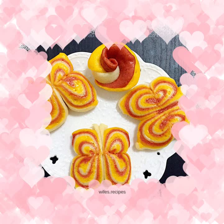 Three Color Butterfly Steamed Buns