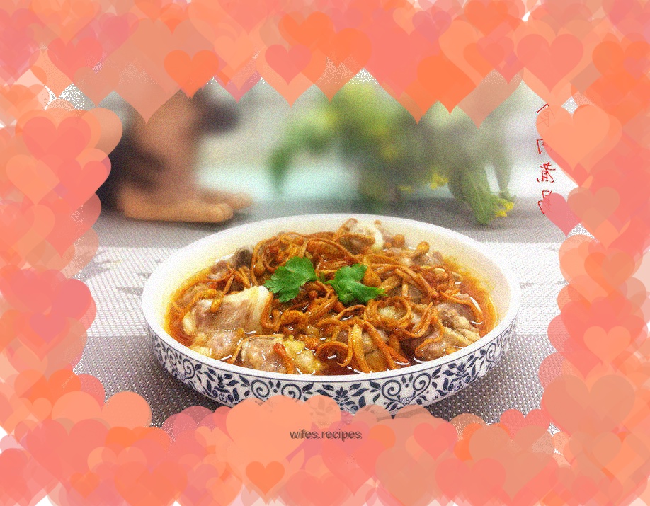 Steamed Pork Ribs with Cordyceps Flower