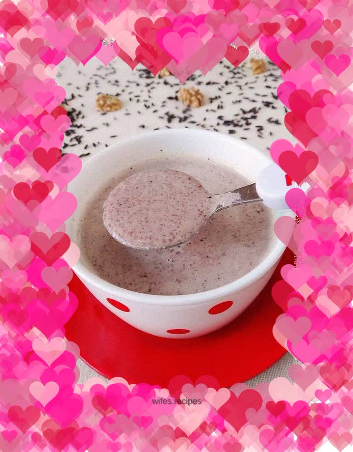 Walnut purple rice paste