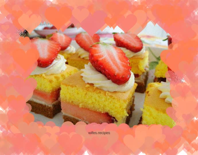 Romantic pastry in spring—strawberry in black and white