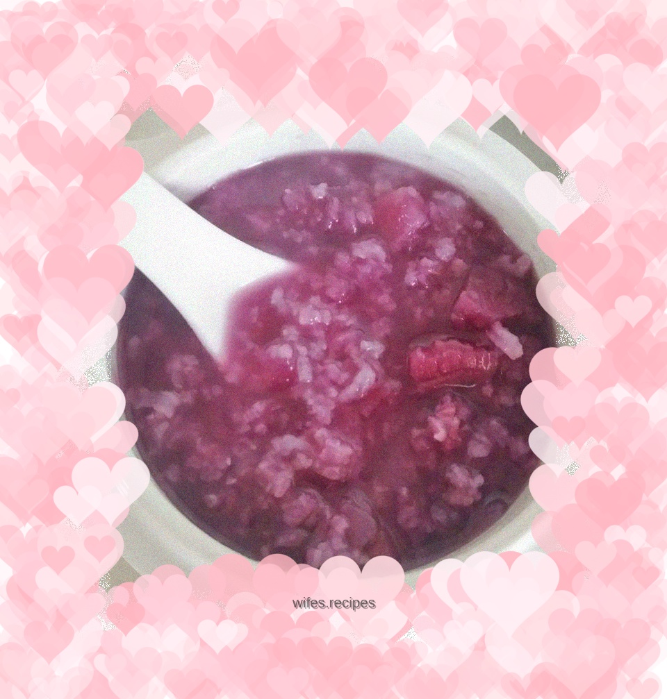 Breakfast: Purple sweet potato porridge