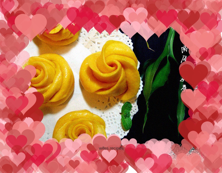 Beautiful as a flower--pumpkin rose roll
