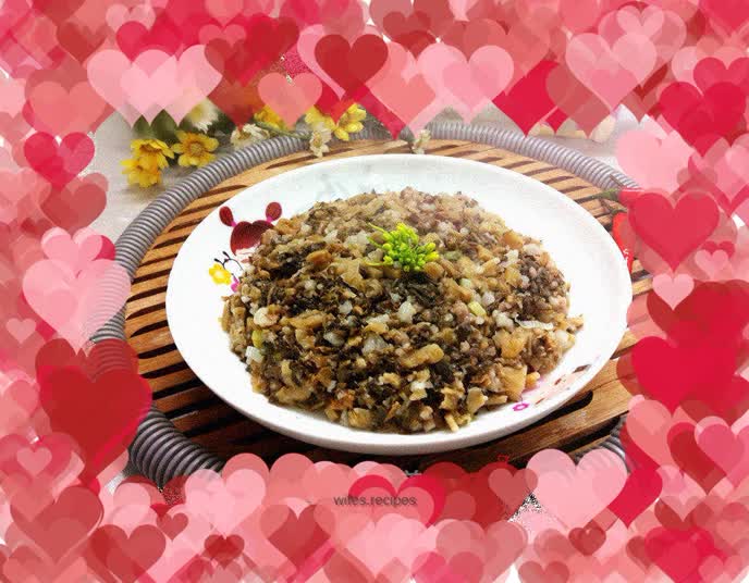 Steamed meatloaf with pickled vegetables