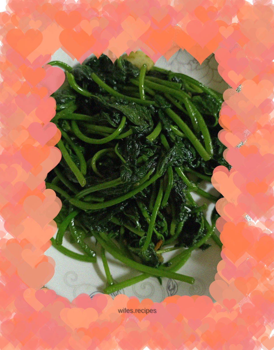 Stir-fried red sweet potato tips