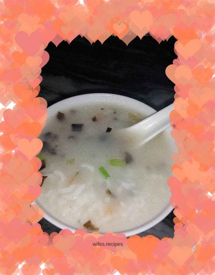 Turn leftover rice into porridge - shrimp and fungus porridge