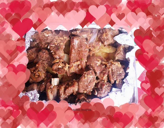 Tinfoil grilled pork ribs