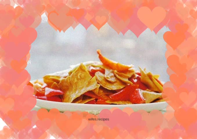 Fried tofu skin with hot pepper