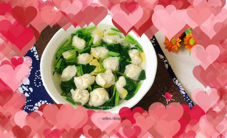 Chicken Meatballs and Spinach Soup