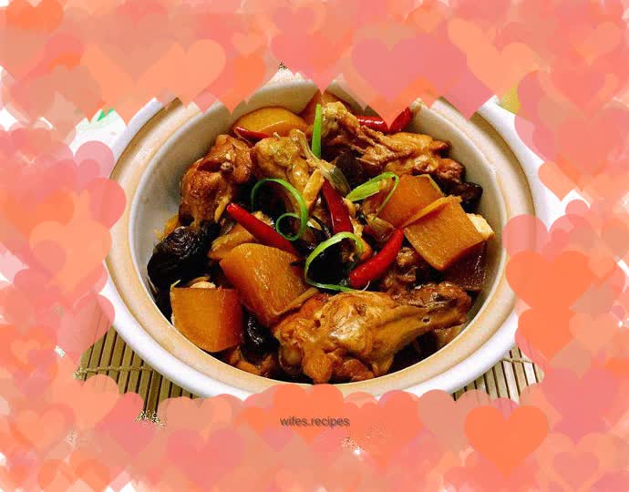 White radish and roasted wing root