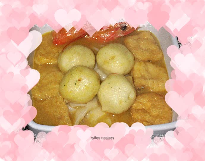 Curry fish ball hand-made noodles