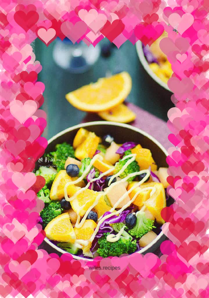 Colorful fruit and vegetable salad