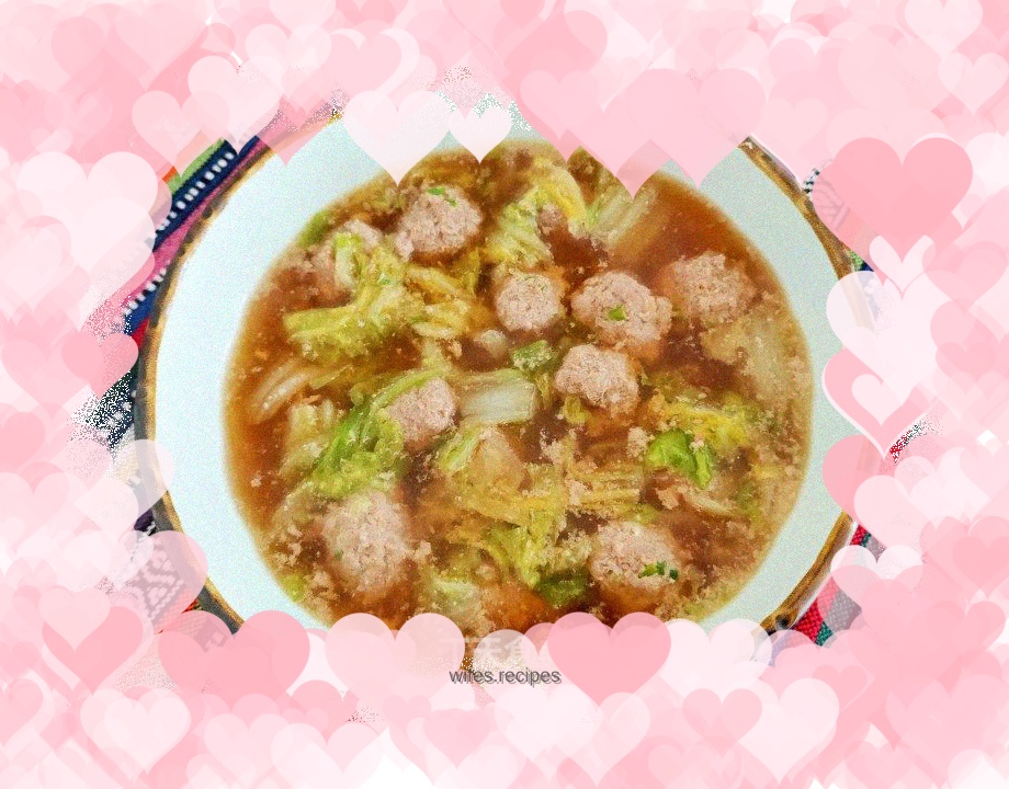 Mutton and cabbage ball soup