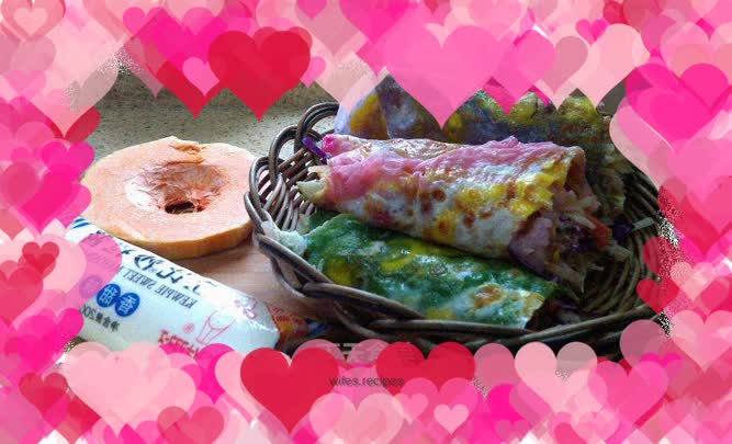 Korean style colorful vegetable burrito