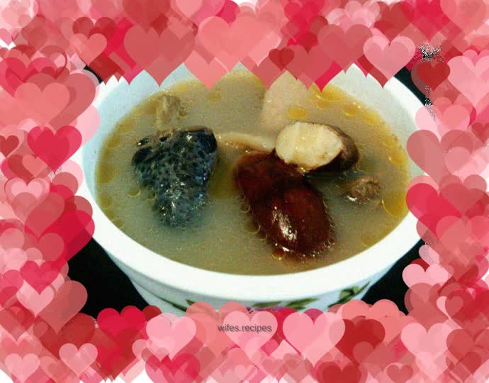 Braised black-bone chicken with durian core