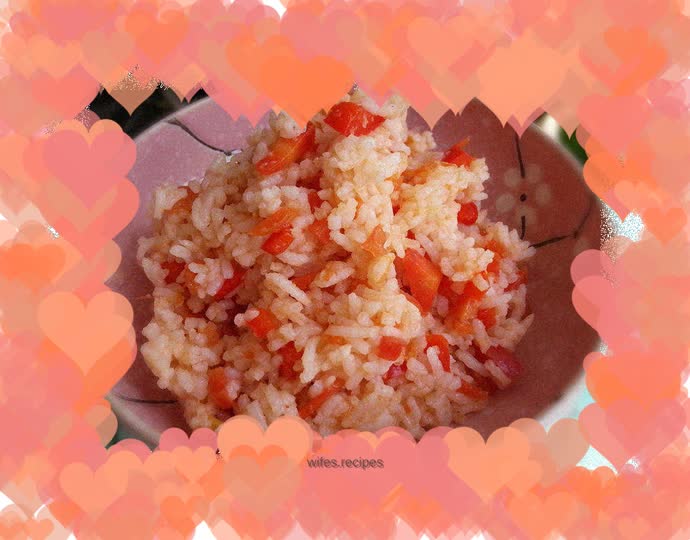 Red vegetable fried rice