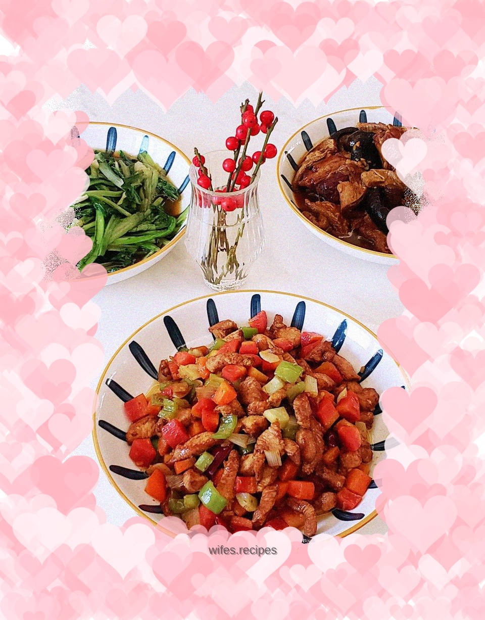 Stir-fried chicken breast with kimchi and radish as an appetizer