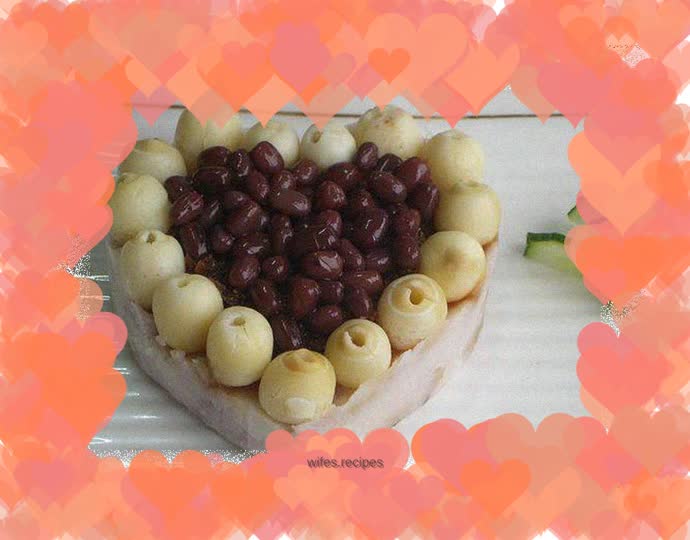 Lotus seed, yam and red bean cake
