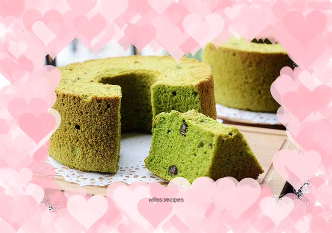 Matcha Honey Red Bean Chiffon