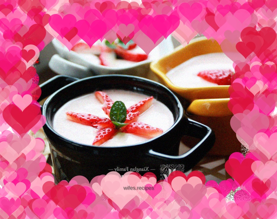 [Pandan Family] Silky Strawberry Pudding Falling in love with pudding starts with this