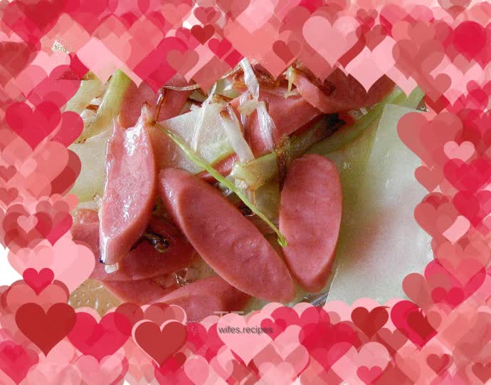 Stir-fried ham sausage with green bamboo shoots