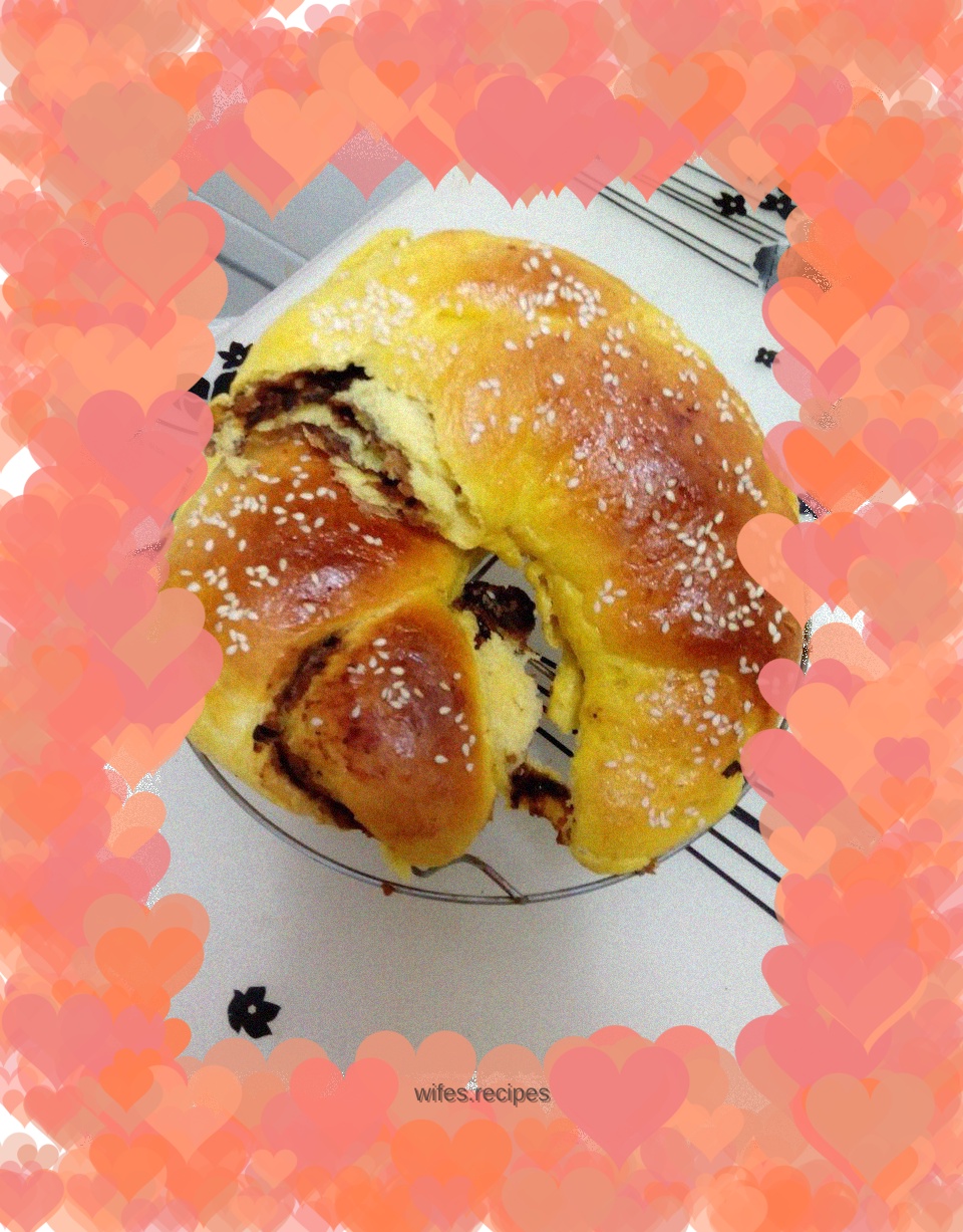 Tang Zhong Pumpkin Bean Paste Bread