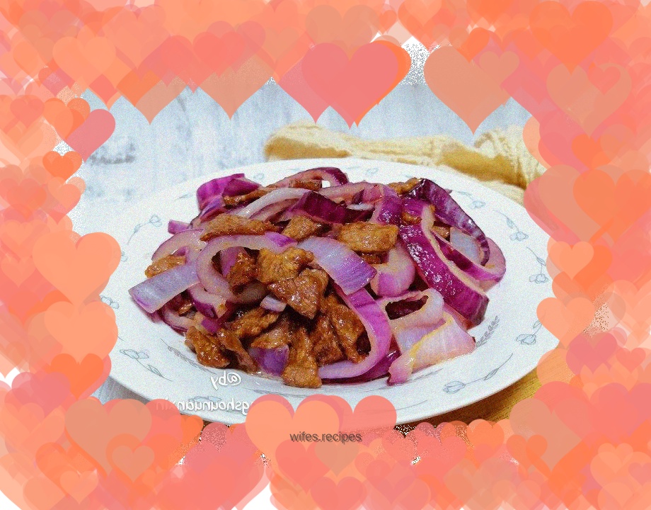 Stir-fried beef with onions