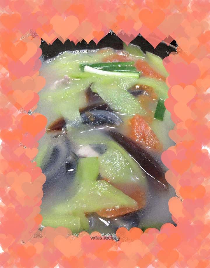 Preserved egg and cucumber soup