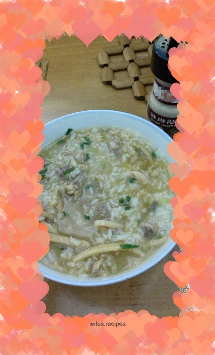 Squid and pork ribs porridge