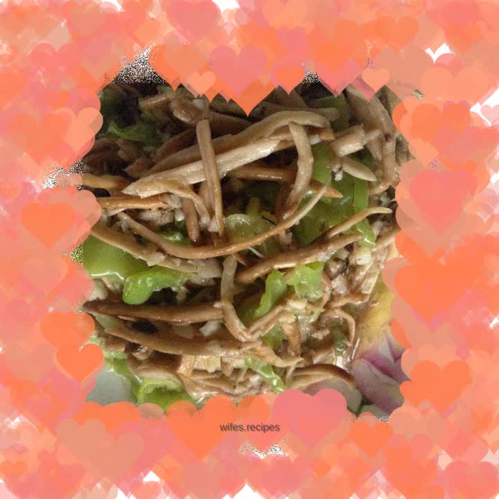 Stir-fried tea tree mushrooms with wrinkled pepper