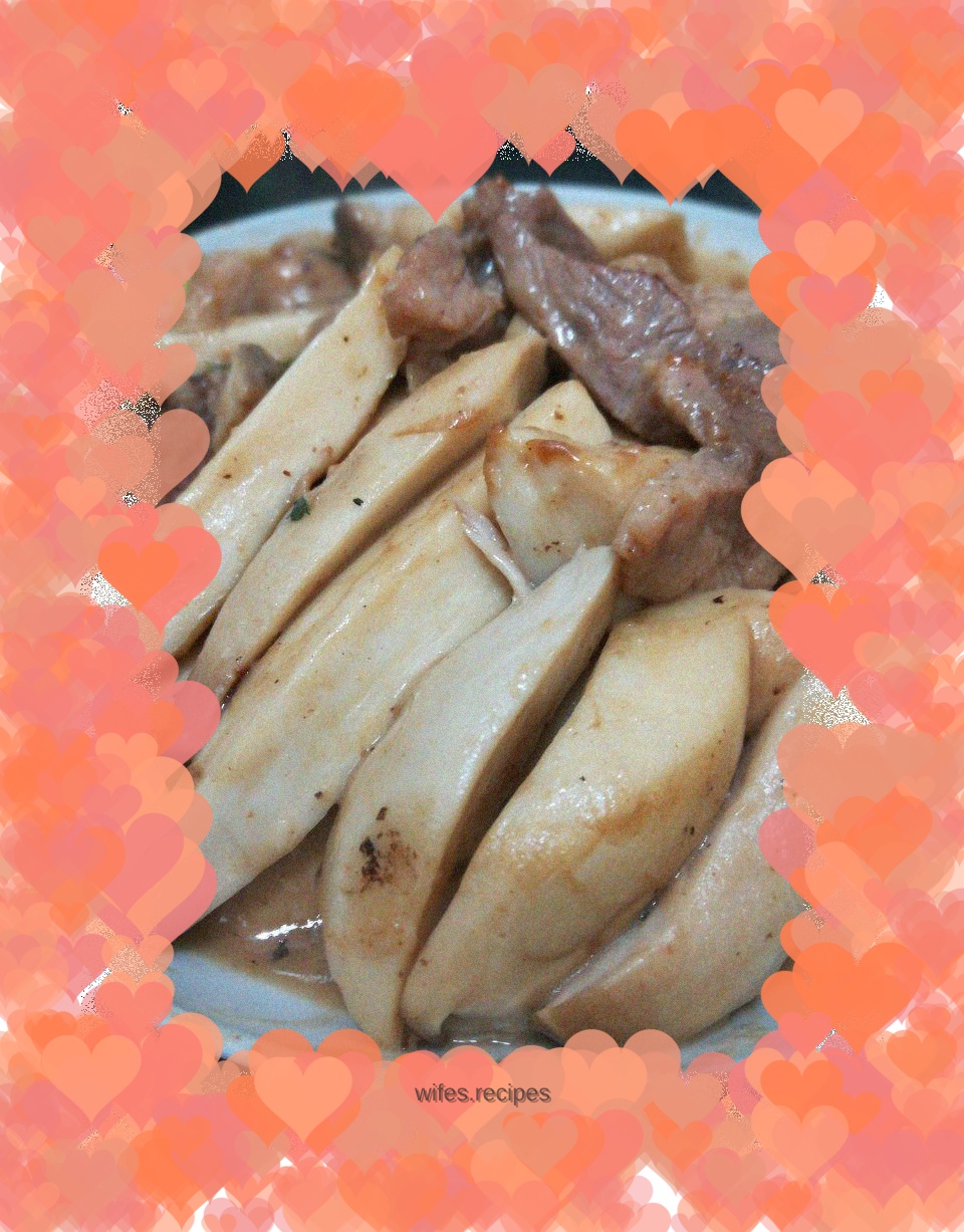 Stir-fried King Oyster Mushrooms with Pork