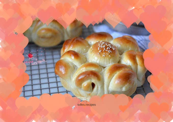 Ham flower bread