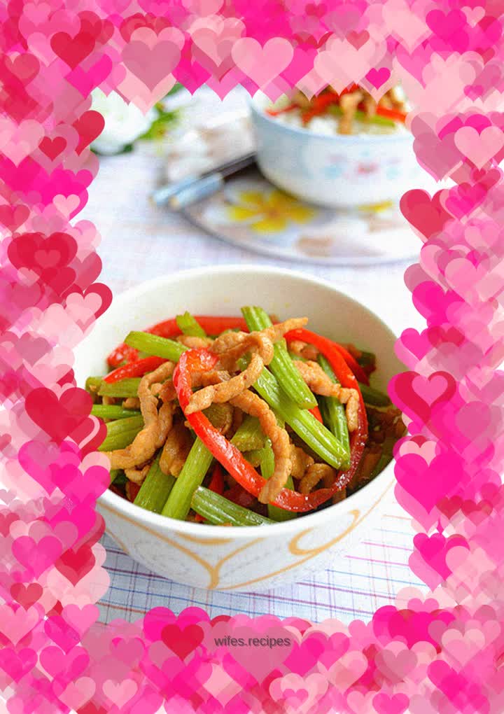 Celery shredded pork